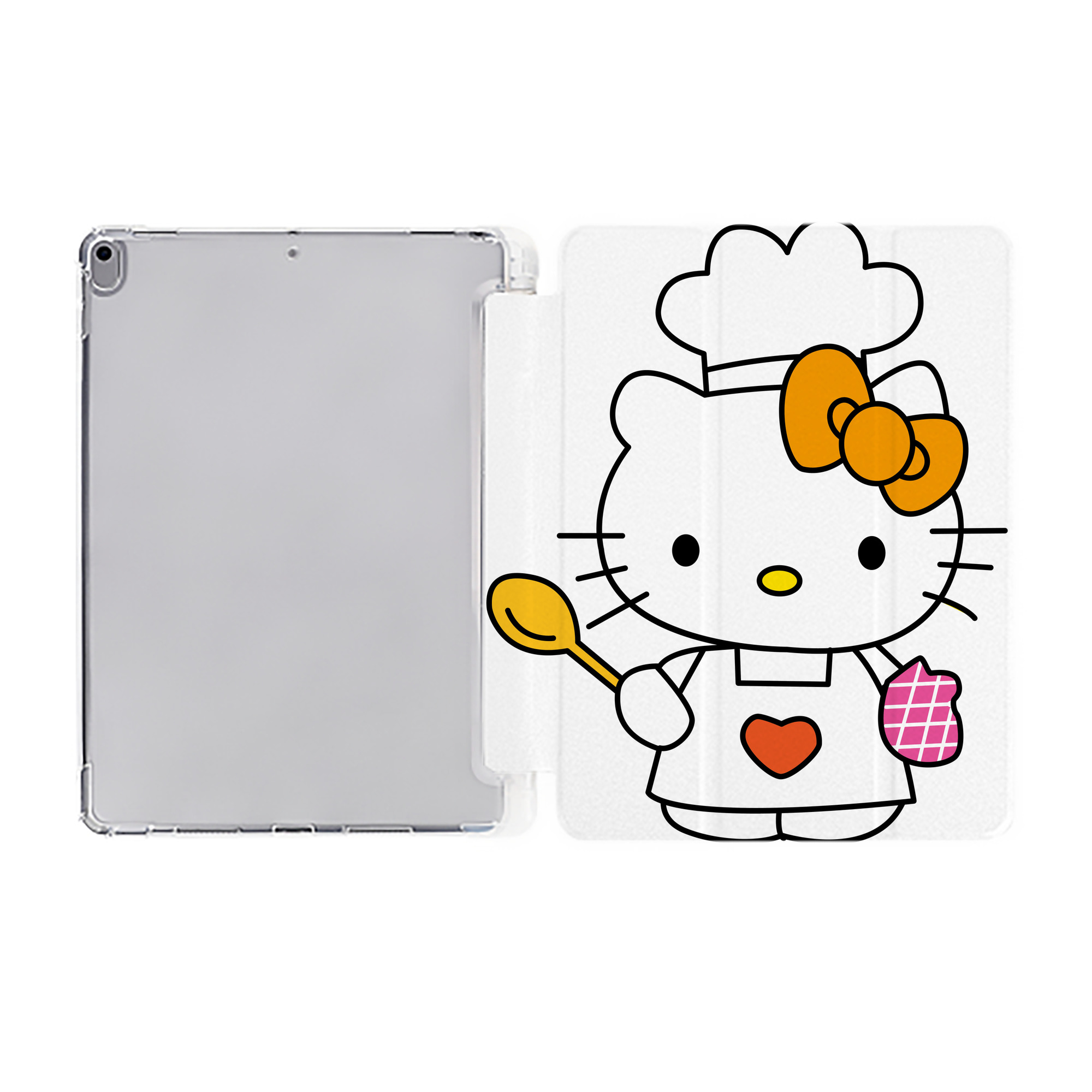 （画像用） Hello Kitty ハローキティ IPad ケース ペン収納付き 三つ折りスタンド PUレザー×シリコン 対応機種9.5/10.5/10.9インチ